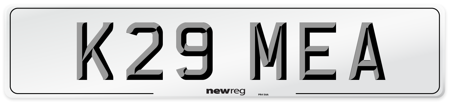 K29 MEA Number Plate from New Reg